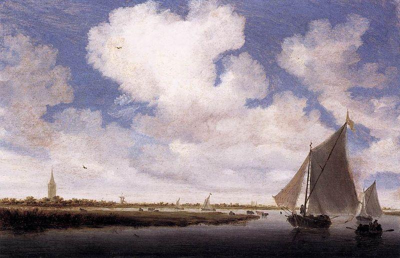 Salomon van Ruysdael Sailboats on the Wijkermeer